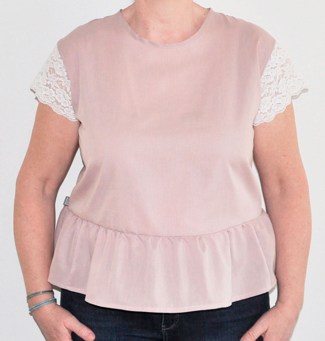 Bluse - Design slow rosa fashion agger upcycled - støvet